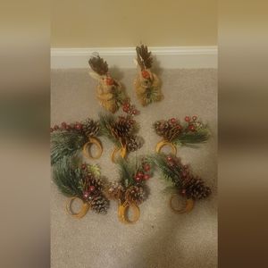6 Christmas Napkin rings from Pier 1 and 2 Decorative Moose